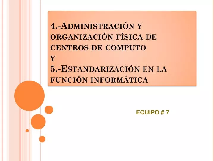 Ppt Administraci N Y Organizaci N F Sica De Centros De Computo Y