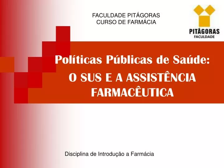 Ppt Pol Ticas P Blicas De Sa De O Sus E A Assist Ncia Farmac Utica