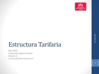 PPT Estructura Tarifaria Del Sector El Ctrico Mexicano PowerPoint