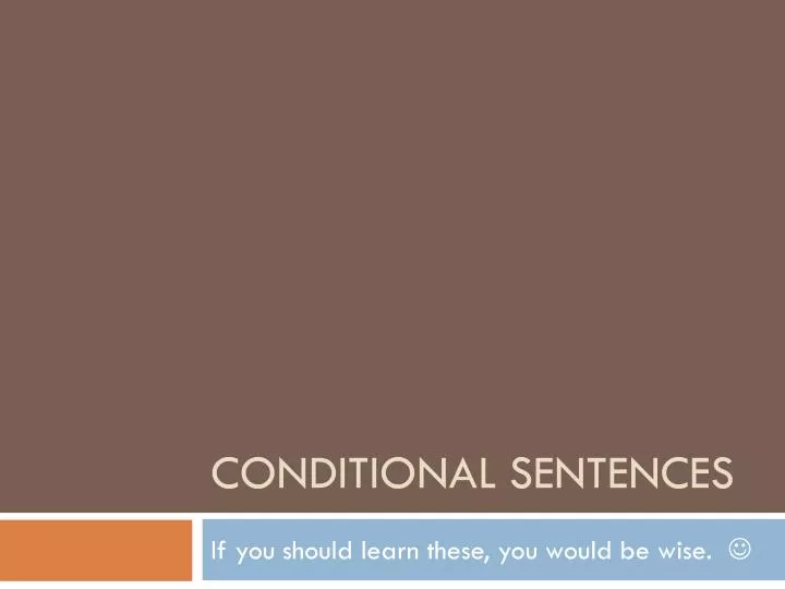 Ppt On Conditionals Sentences Powerpoint Slides Sexiz Pix