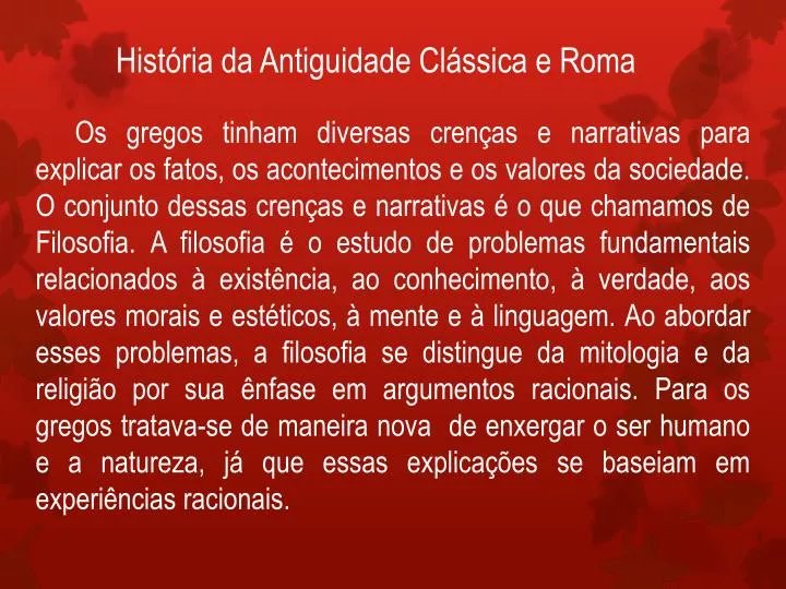 Ppt Hist Ria Da Antiguidade Cl Ssica E Roma Powerpoint Presentation