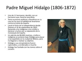 Ppt Padre Miguel Hidalgo Powerpoint Presentation Free