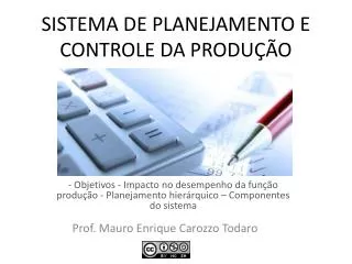 Ppt Planejamento E Controle Da Produ O Powerpoint Presentation Free