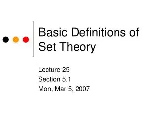 PPT Chapter 2 The Basic Concepts Of Set Theory PowerPoint