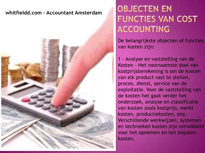 objecten en functies van cost accounting