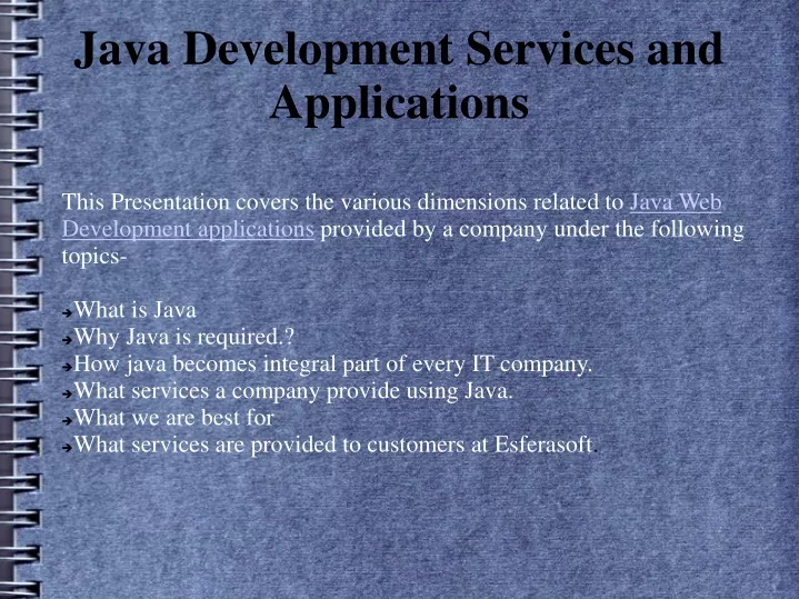 java development services and applications