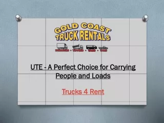 UTE - A Perfect Choice for Carrying People and Loads