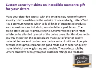 Custom Sorority t shirts an Incredible Memento Gift for your