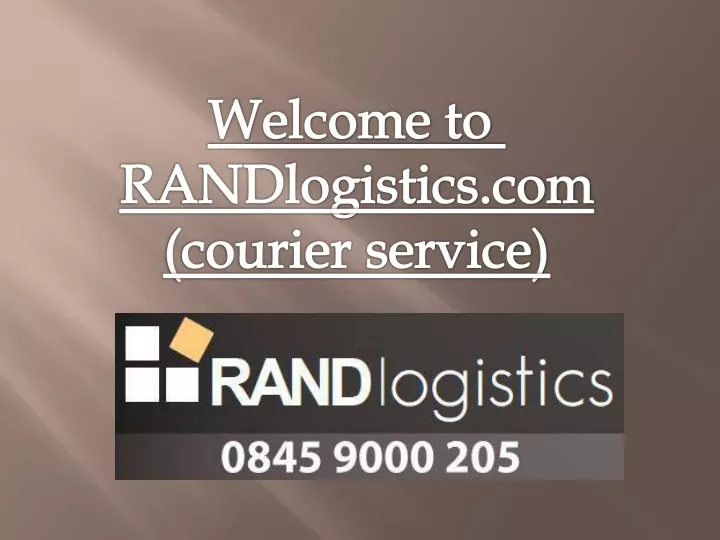 welcome to randlogistics com courier service