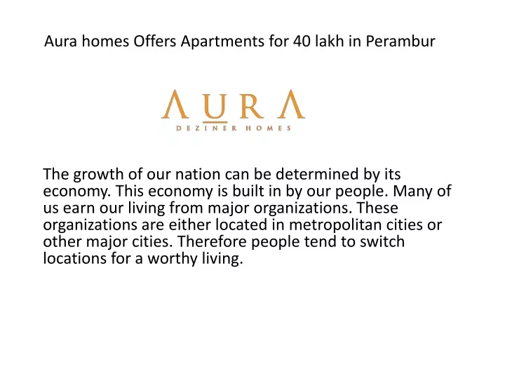 aura homes offers apartments for 40 lakh in perambur