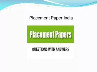 Placement paper India