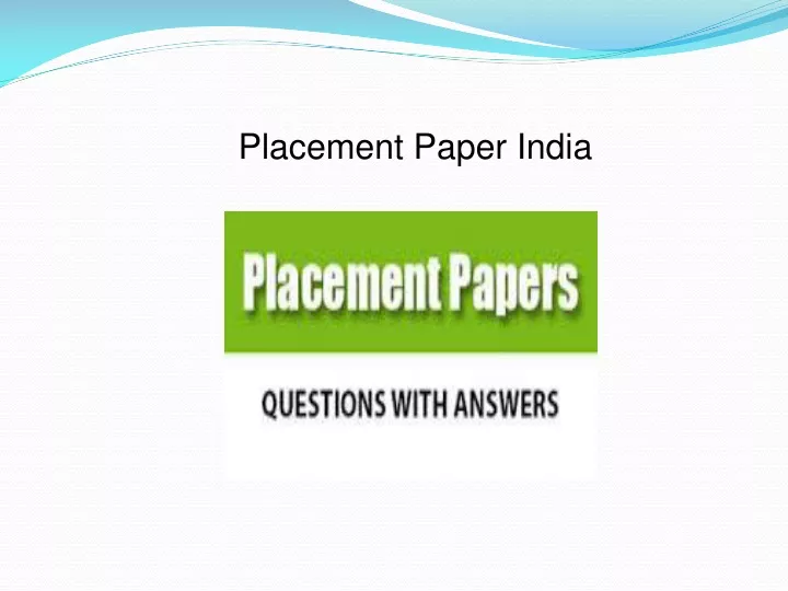placement paper india