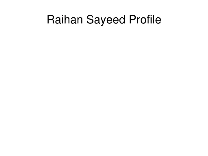 raihan sayeed profile