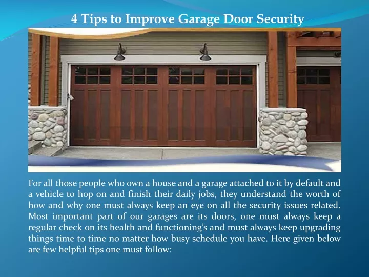 4 tips to improve garage door security