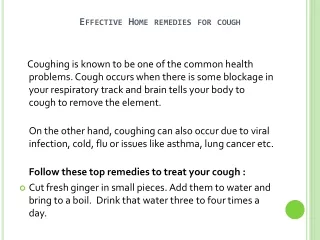 Effective Home Remedies For Cough