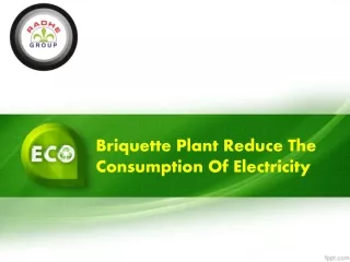 Briquette Plant Reduce The Consumption Of Electricity