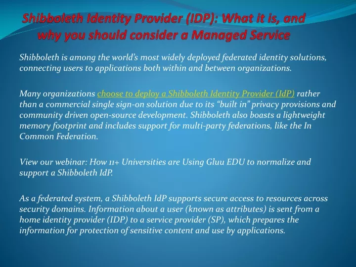 shibboleth identity provider idp what it is and why you should consider a managed service