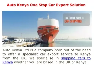 Shipping Vehicles to Kenya