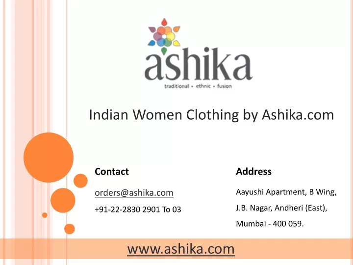 indian women clothing by ashika com