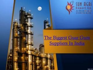 The Biggest Guar Gum Suppliers In India