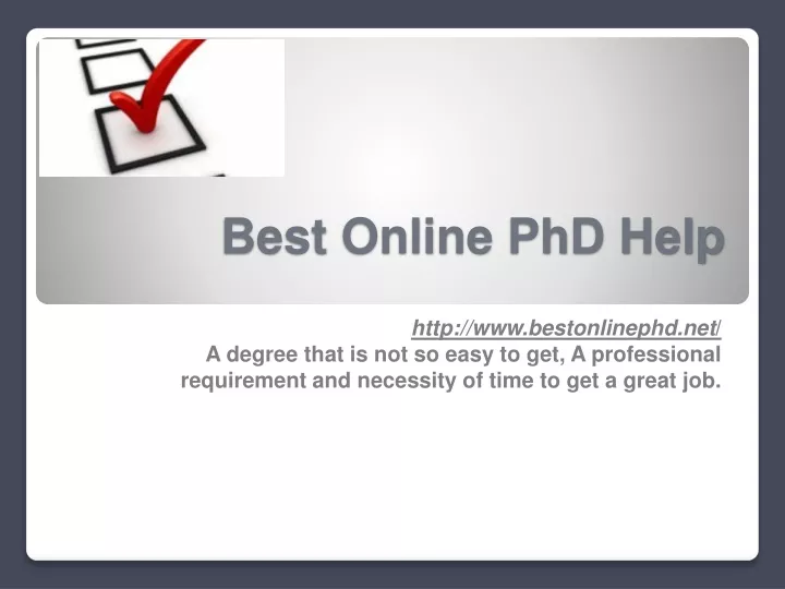 best online phd help