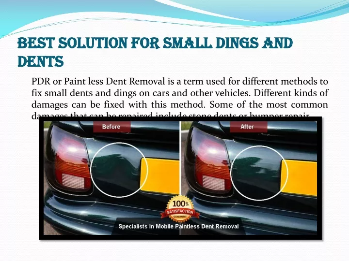 best solution for small dings and dents