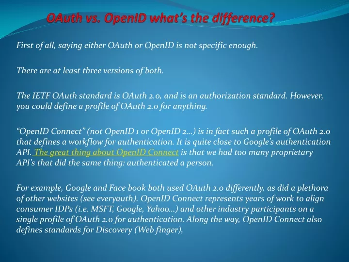 oauth vs openid what s the difference
