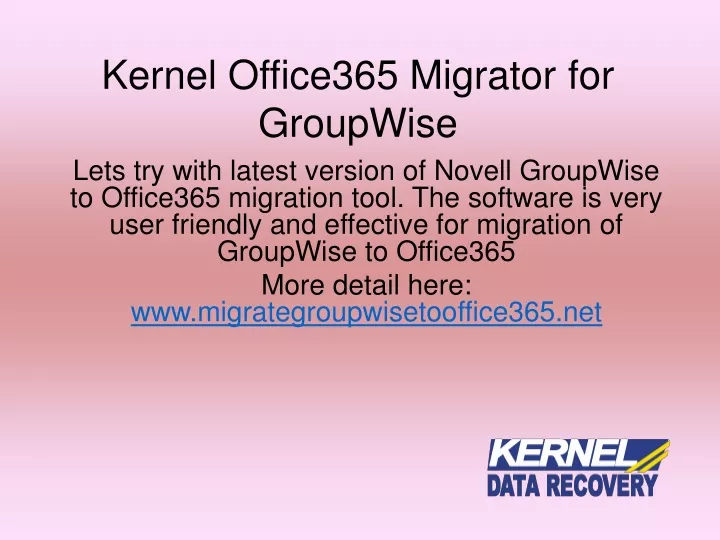 kernel office365 migrator for groupwise