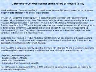 Corcentric to Co-Host Webinar on the Future of Procure