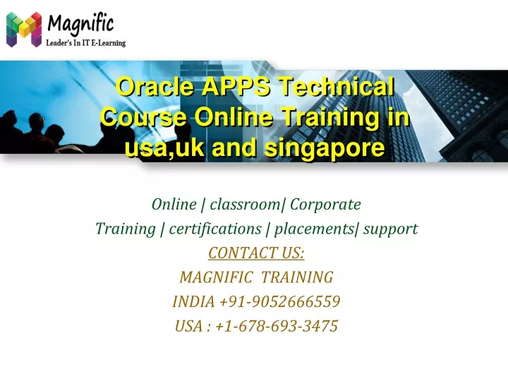 oracle apps technical course online training in usa uk and singapore