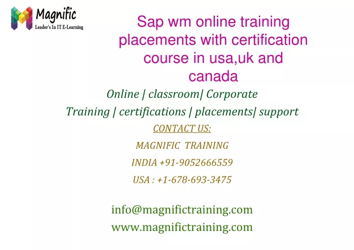 sap wm online training placements with certification course in usa uk and canada