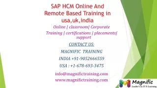 SAP HCM Online And Remote Based Training in usa,uk,india