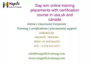 Sap wm online training placements with certification course