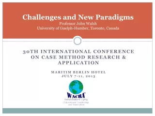 Challenges and New Paradigms