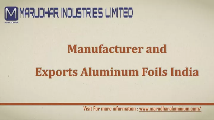 manufacturer and exports aluminum foils india