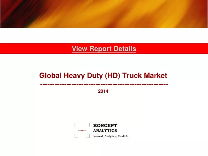 global heavy duty hd truck market 2014