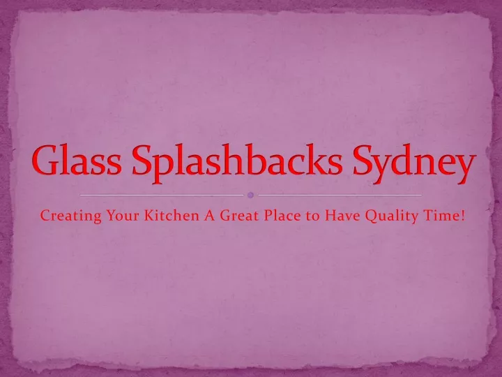 glass splashbacks sydney