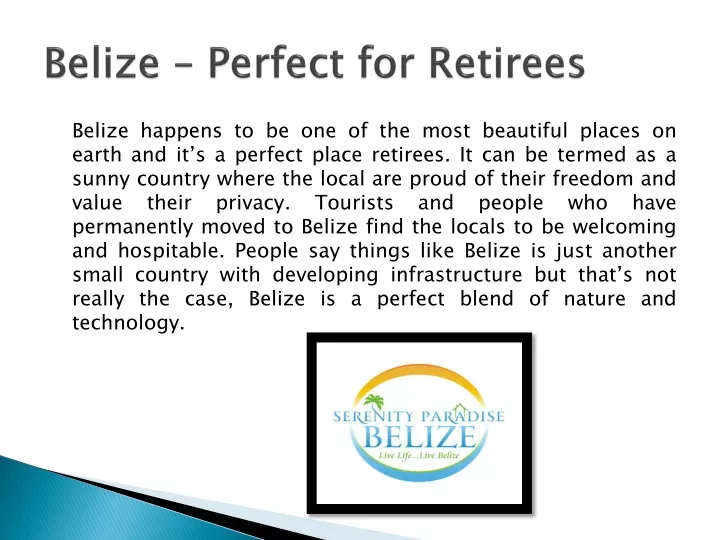 belize perfect for retirees