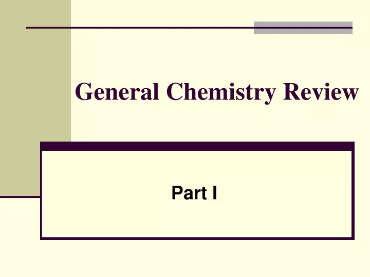 general chemistry review