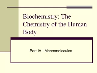 Introduction to Biochemistry II