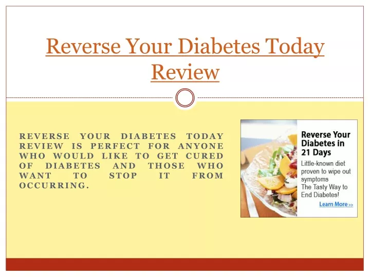 reverse your diabetes today review