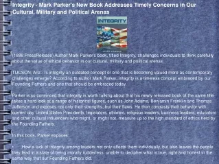 Integrity - Mark Parker's New Book Addresses