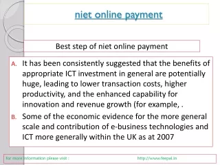 Some of the institutes provide niet online payment