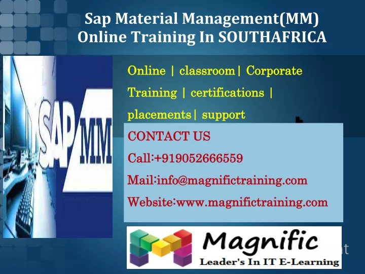 sap material management mm online training in southafrica