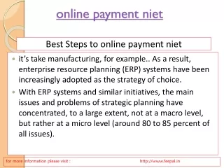 The major steps online payment niet