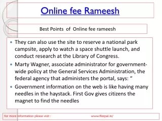 How to implement online fee rameesh