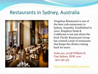 Restaurants in Sydney, Australia