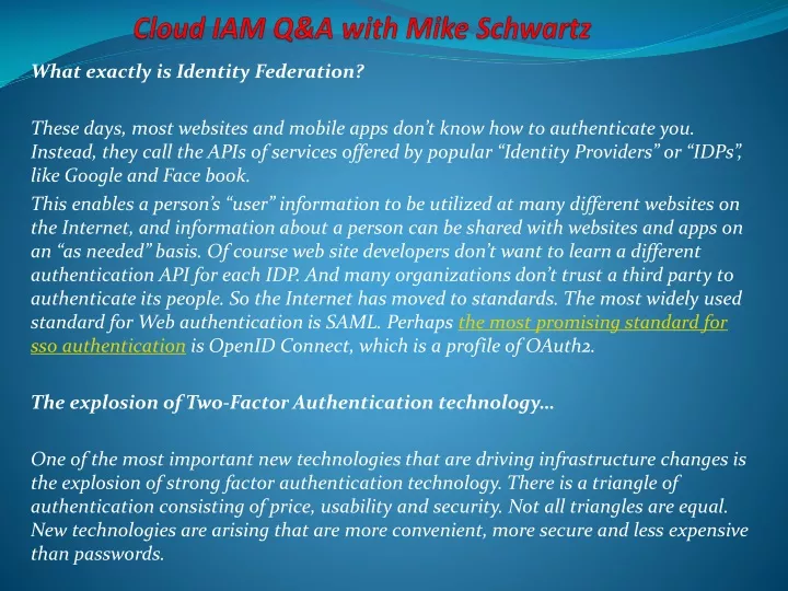 cloud iam q a with mike schwartz