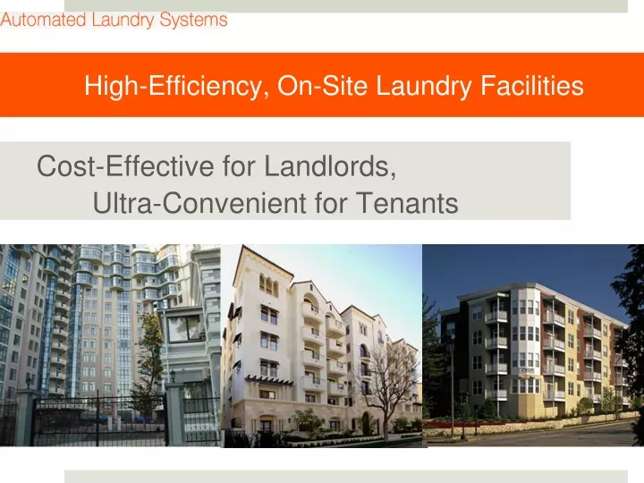 high efficiency on site laundry facilities