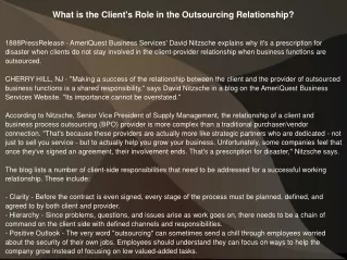 What is the Client's Role in the Outsourcing